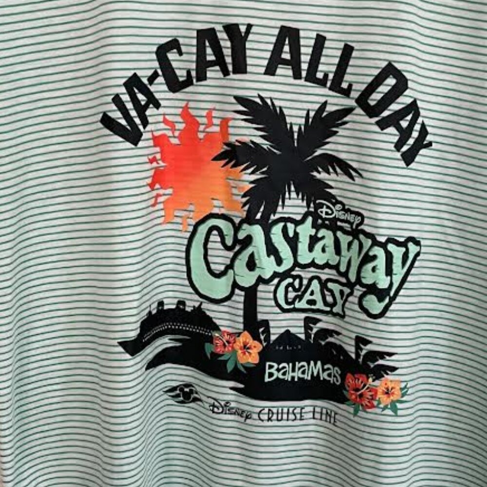 NWT  Disney Cruise Line Castaway Cay "Va-Cay All Day" T-Shirt